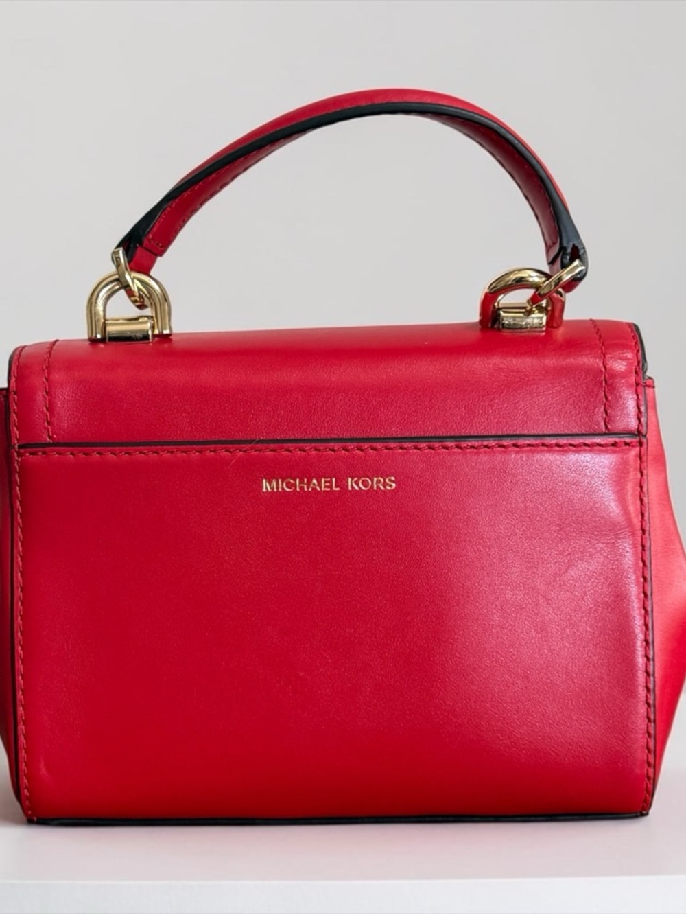 Authentic Michael Kors Red Leather Top-Handle Crossbody Bag! - Picture 5 of 14